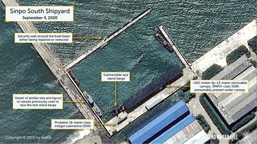 Hình ảnh nhà máy đóng tàu Sinpo của Triều Tiên được công bố trên trang web CSIS.