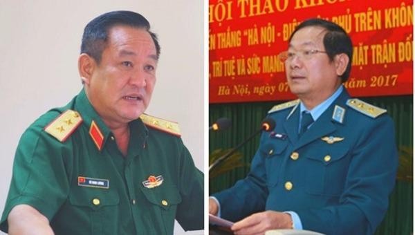 Trung tướng Võ Minh Lương (trái) và Thượng tướng Lê Huy Vịnh. (Nguồn: Kinhtedothi.vn)