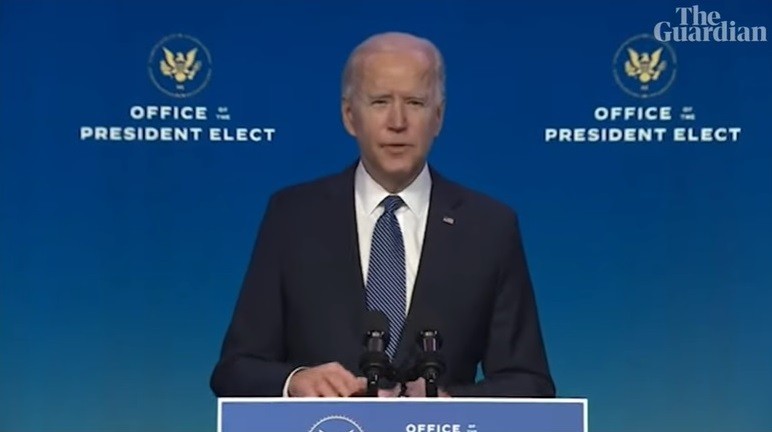 Tổng thống đắc cử Joe Biden phát biểu ngày 7/1/2021. 