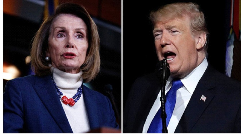 Chủ tịch Hạ viện Mỹ Nancy Pelosi (trái) và Tổng thống Mỹ Donald Trump - Ảnh: Shutterstock