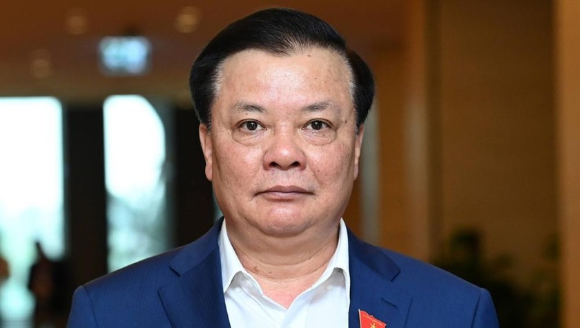 Bí thư Thành ủy Hà Nội, Bộ trưởng Tài chính Đinh Tiến Dũng. Ảnh: Giang Huy.