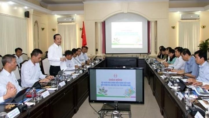 Ông Phạm Đức Long - Chủ tịch Hội đồng thành viên Tập đoàn VNPT -cam kết sẽ đồng hành cùng tỉnh Đồng Tháp để triển khai chuyển đổi số toàn diện.
