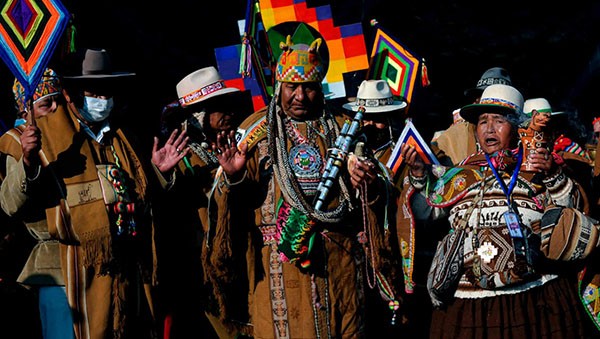 Hình ảnh nghi lễ trước lễ nhậm chức của tân tổng thống Bolivia.