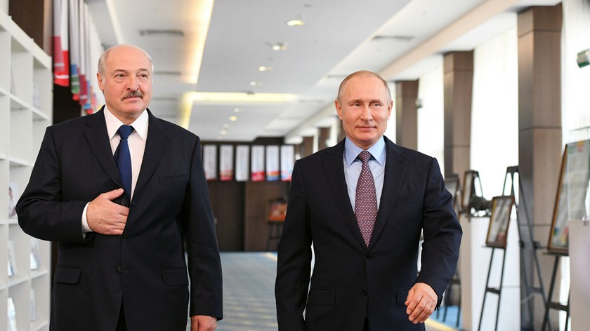 Tổng thống Belarus  Alexander Lukashenko và Tổng thống Nga Vladimir Putin. 