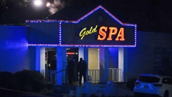 Tiệm Gold Massage Spa, nơi diễn ra một trong các vụ xả súng.