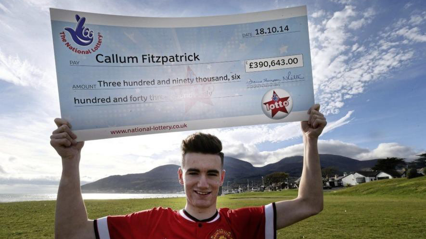Callum Fitzpatrick trúng giải xổ số trị giá 390.000 bảng Anh (500.000 USD) ở Anh năm 2014.
