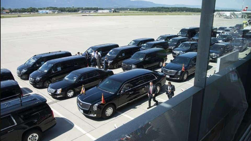 Sân bay Geneva trước khi Tổng thống Nga và Tổng thống Mỹ xuất hiện.