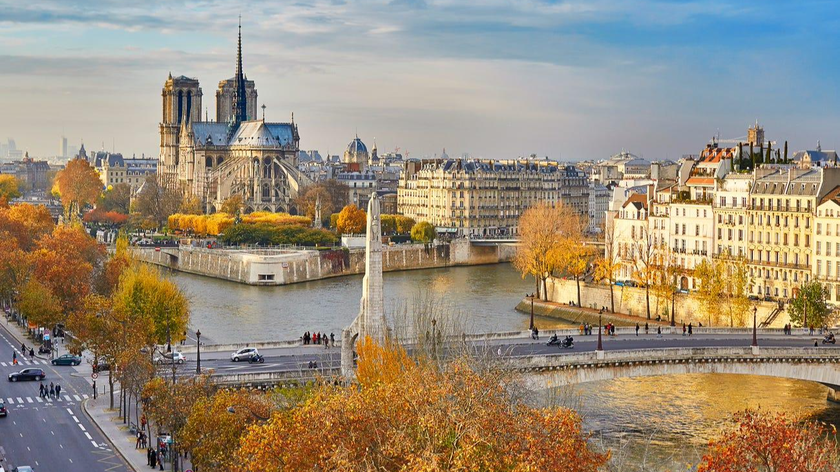 Sắc màu mùa thu tràn ngập đường phố Paris.