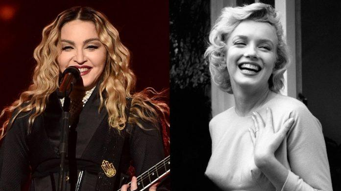 Madonna bị chỉ trích vì mô phỏng cái chết của Monroe. Ảnh: Getty
