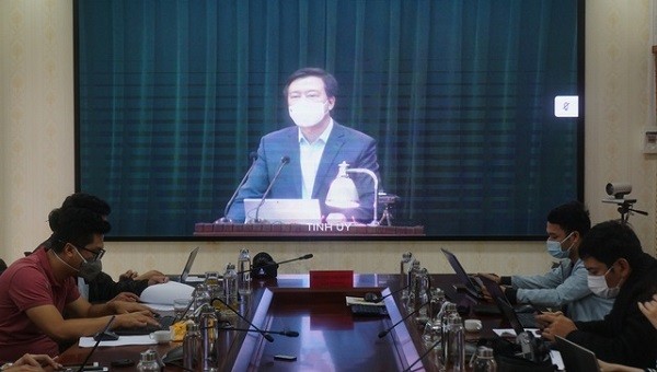 Bí thư Tỉnh ủy Hải Dương Phạm Xuân tại cuộc họp (ảnh:Nguyễn Liên) 
