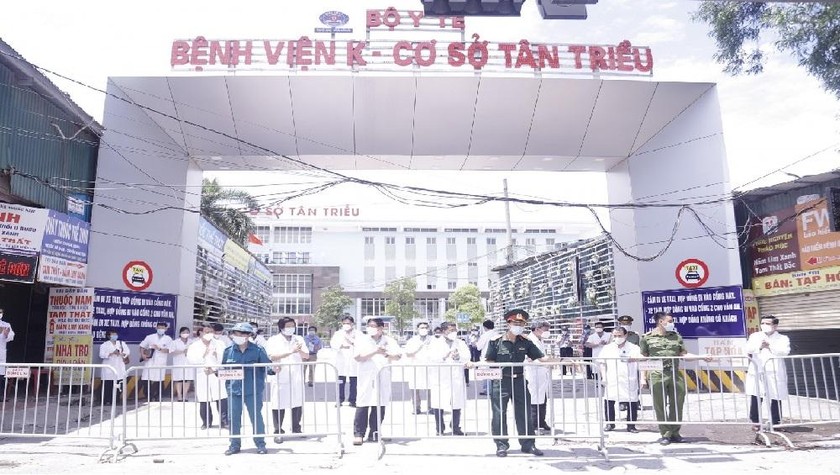 Sau 36 ngày cách ly chống dịch COVID-19, hôm nay Bệnh viện K Tân Triều chính thức được hoạt động trở lại. (Ảnh: Bệnh viện K)