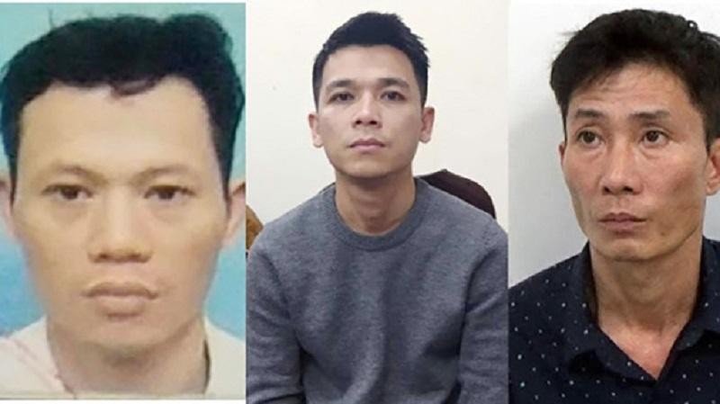 Bị can Nguyễn Xuân Quý (ngoài cùng bên trái) và các đồng phạm. Ảnh: Công an cung cấp