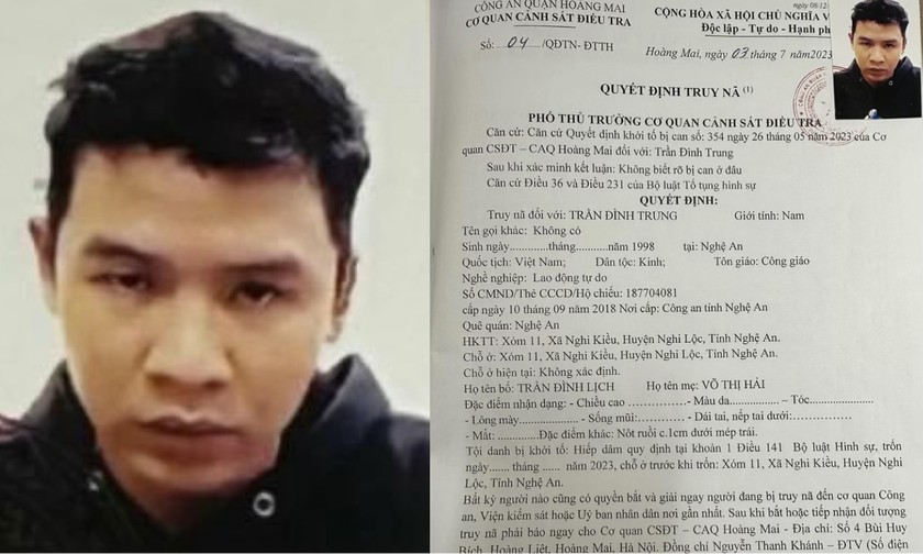 Quyết định truy tố Trần Đình Trung. Ảnh: CAHN