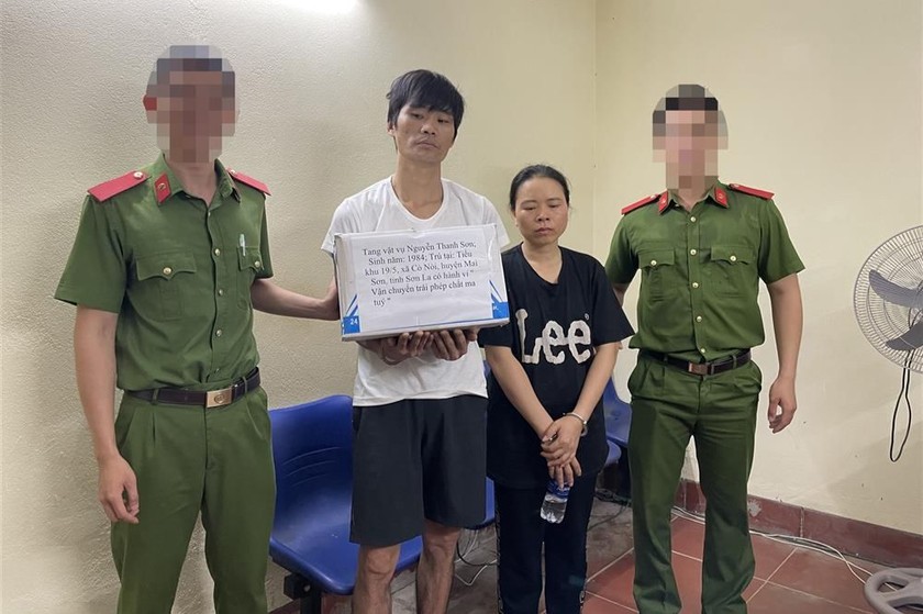 Nguyễn Thanh Sơn và Lò Thị Thu bị lực lượng chức năng bắt giữ. Ảnh: Công an cung cấp