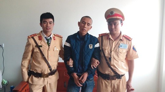 Nguyễn Đức Hải khi bị lưc lượng CSGT bắt giữ