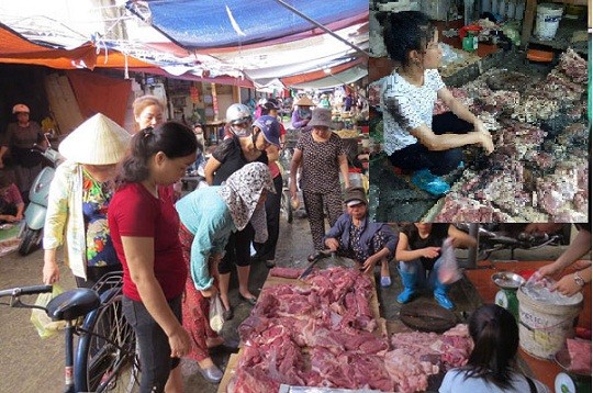 Người dân mua thịt của chị Xuyến sau sự việc làm bẩn thịt lợn