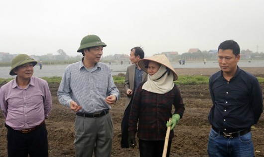 Bí thư Tỉnh ủy Quảng Ninh Nguyễn Văn Đọc trò chuyện với bà con nông dân