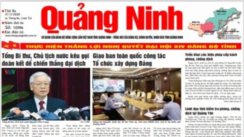 Báo in Quảng Ninh hàng ngày tạm ngừng xuất bản từ ngày 2/4.