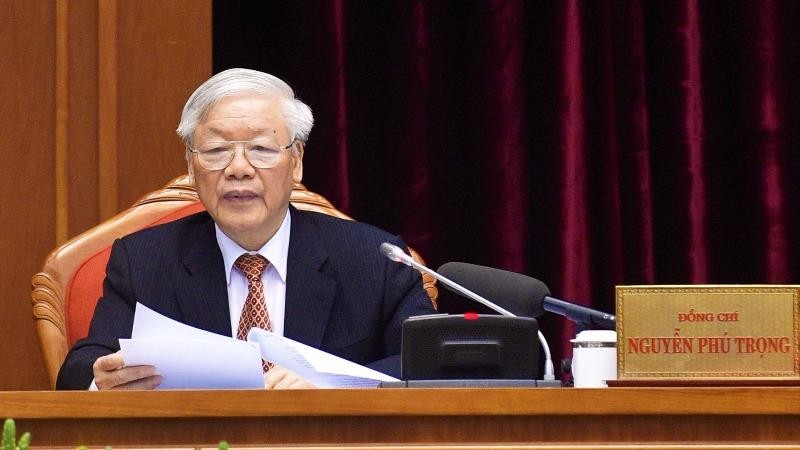 Tổng Bí thư, Chủ tịch nước Nguyễn Phú Trọng khai mạc Hội nghị Trung ương 12. Ảnh: Nhật Bắc/VGP