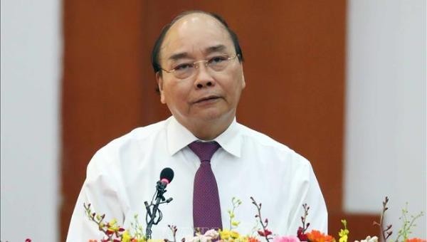 Thủ tướng Nguyễn Xuân Phúc phát biểu tại Hội nghị sơ kết công tác tài chính - ngân sách nhà nước 6 tháng đầu năm và triển khai nhiệm vụ 6 tháng cuối năm 2020. Ảnh: TTXVN