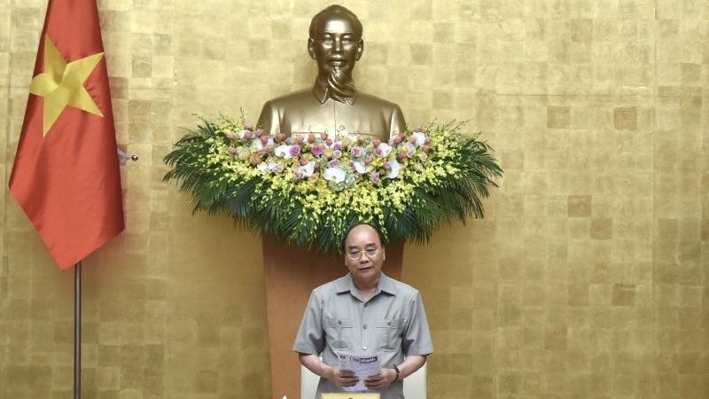 Thủ tướng Nguyễn Xuân Phúc kết luận cuộc họp trực tuyến về phòng chống dịch COVID-19.