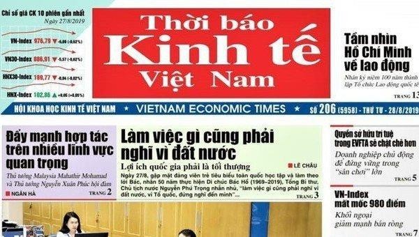 Thời báo Kinh tế Việt Nam phải được chuyển đổi thành Tạp chí Kinh tế Việt Nam