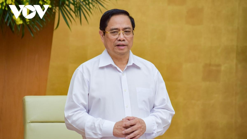 Thủ tướng Phạm Minh Chính phát biểu tại Hội nghị. Ảnh: VOV