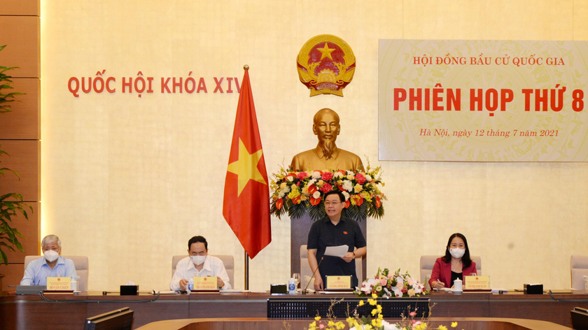 Chủ tịch Quốc hội Vương Đình Huệ - Chủ tịch Hội đồng đề nghị HĐBCQG chủ trì phiên họp thứ 8 của HĐBCQG. 