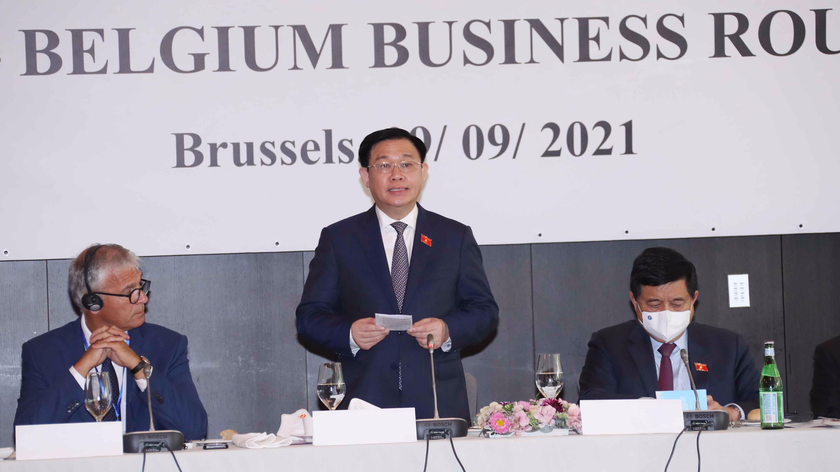 Chủ tịch QH phát biểu tại Tọa đàm doanh nghiệp Việt Nam - Bỉ.