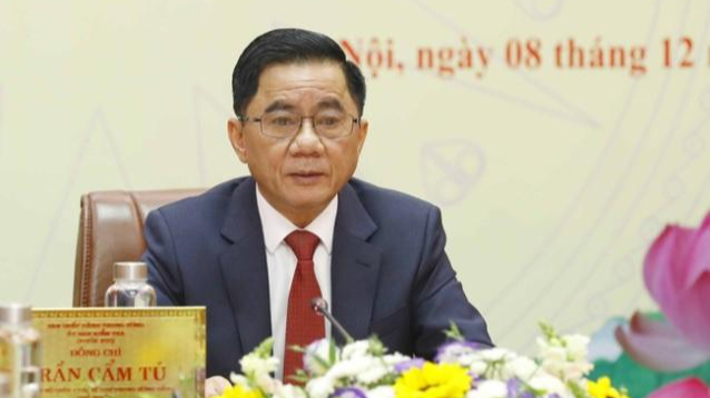 Ông Trần Cẩm Tú hội đàm trực tuyến với đồng cấp nước bạn Lào.