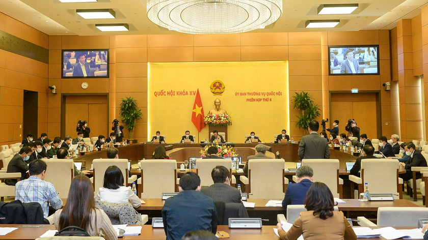 Quang cảnh Phiên họp 6 của Ủy ban Thường vụ Quốc hội.