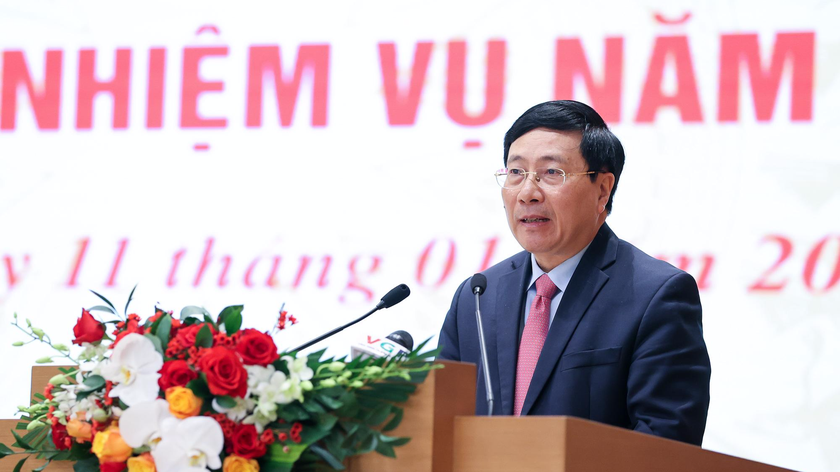Phó Thủ tướng Thường trực Phạm Bình Minh phát biểu chỉ đạo Hội nghị.