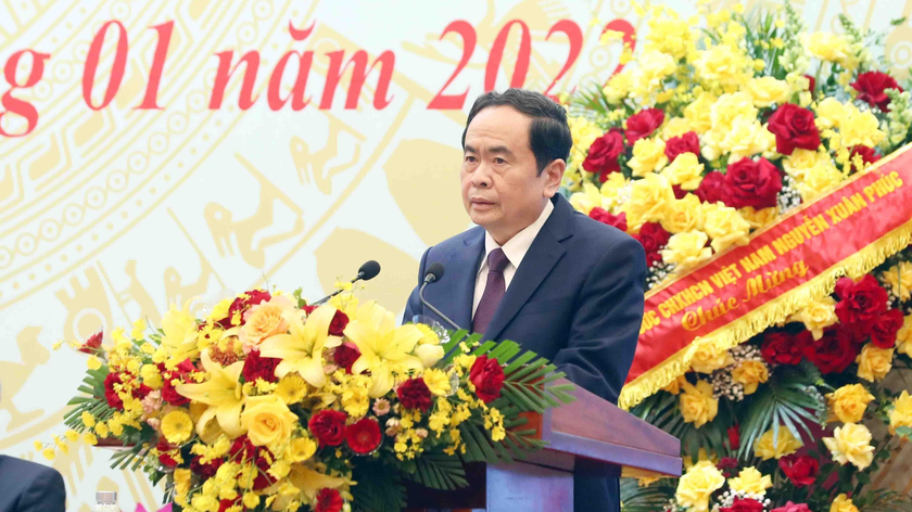 Ông Trần Thanh Mẫn dự và phát biểu tại Đại hội.