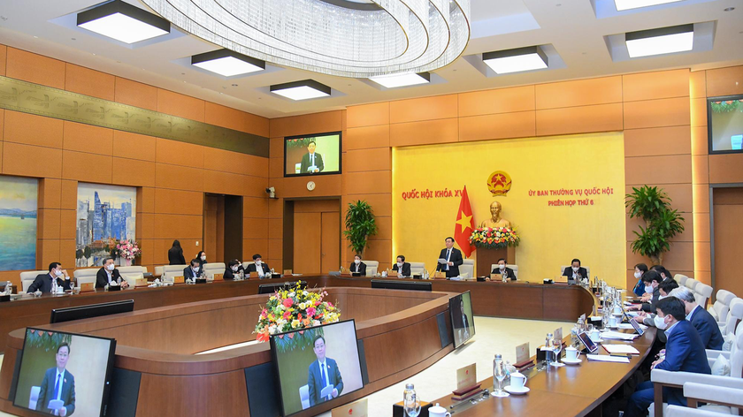 Quang cảnh Phiên họp thứ 6 của Ủy ban Thường vụ Quốc hội.