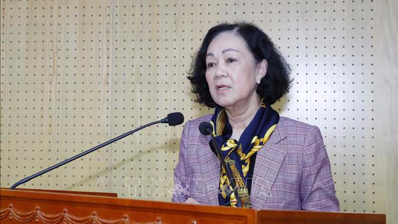 Trưởng Ban Tổ chức Trung ương Trương Thị Mai kết luận Hội nghị. (Ảnh: TTXVN)