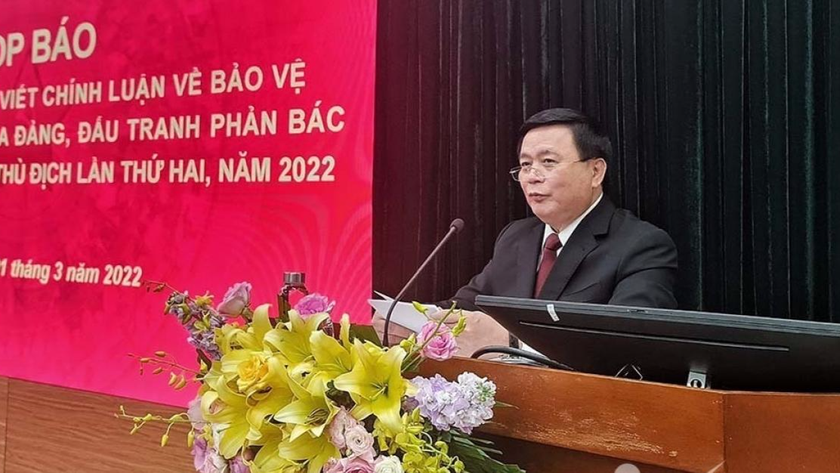 Ông Nguyễn Xuân Thắng chủ trì buổi họp báo.