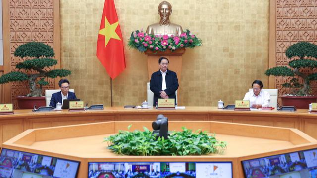 Thủ tướng Phạm Minh Chính chủ trì Hội nghị trực tuyến.