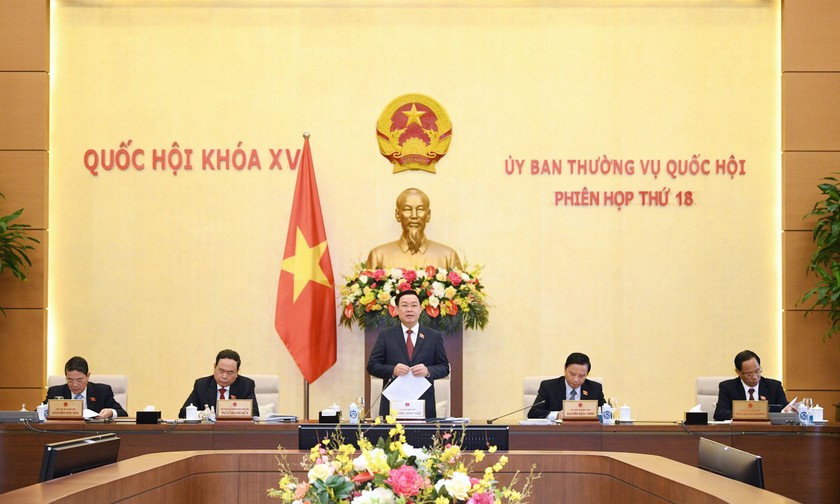 Chủ tịch Quốc hội phát biểu khai mạc Phiên họp thứ 18.