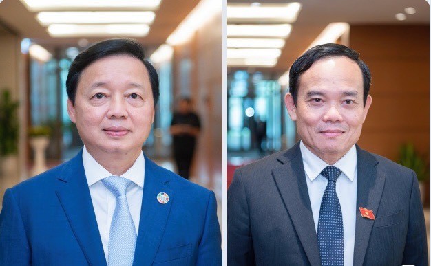 Bộ trưởng Bộ Tài nguyên - Môi trường Trần Hồng Hà (bên trái) và Bí thư Thành ủy Hải Phòng Trần Lưu Quang được đề nghị bổ nhiệm làm Phó Thủ tướng Chính phủ nhiệm kỳ 2021 - 2026.