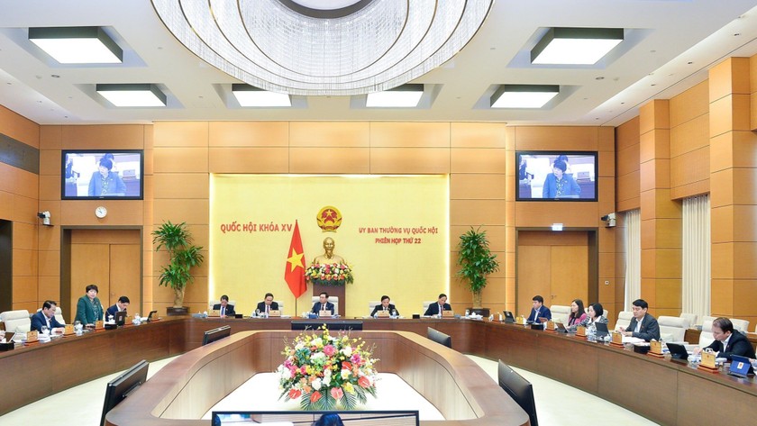 Quang cảnh Phiên họp thứ 22 Ủy ban Thường vụ Quốc hội.