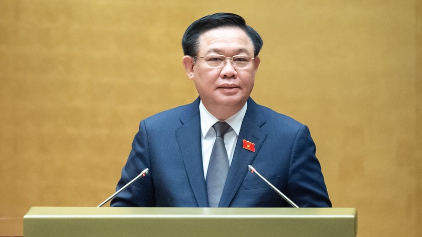 Chủ tịch Quốc hội kết luận Hội nghị triển khai Chương trình giám sát của Quốc hội năm 2024. (Nguồn ảnh: Quochoi.vn)