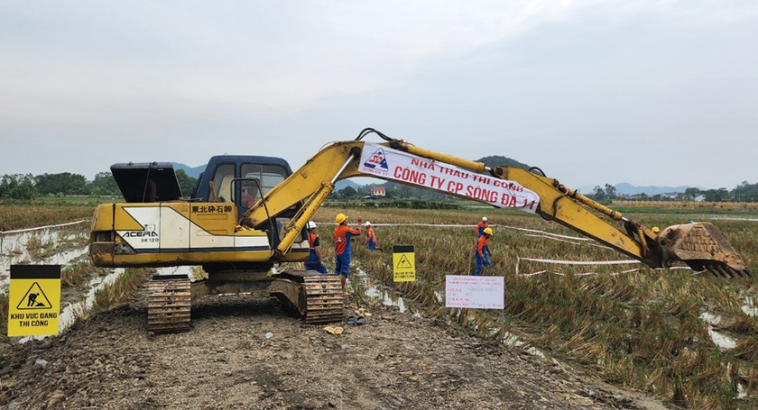 Triển khai thi công xây dựng Dự án đường dây 500 kV Nhà máy Nhiệt điện (NMNĐ) Nam Định I - Thanh Hóa