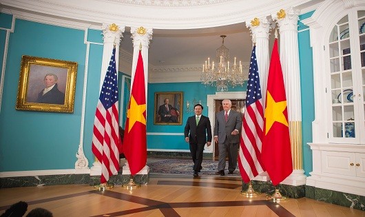 Phó Thủ tướng, Bộ trưởng Ngoại giao Phạm Bình Minh và Ngoại trưởng Hoa Kỳ Rex Tillerson.