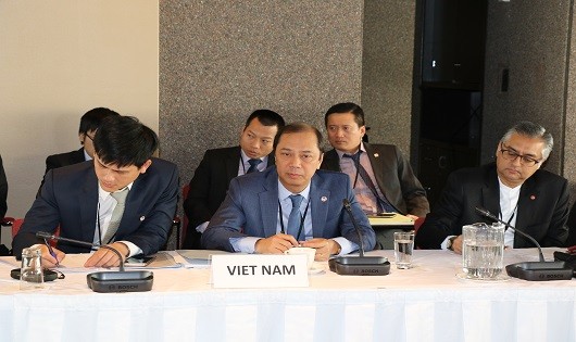 Thứ trưởng Ngoại giao Nguyễn Quốc Dũng tại phiên họp.