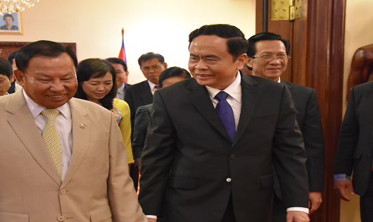 Ông Trần Thanh Mẫn gặp ông Say Chhum - Quyền Quốc trưởng, Chủ tịch Thượng viện Campuchia.