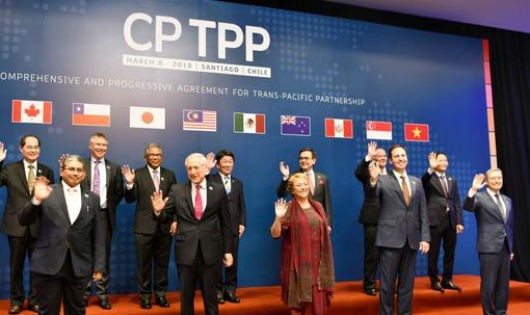 Đại diện 11 nước tại lễ ký CPTPP.