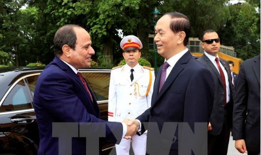 Tổng thống Ai Cập Abdel Fattah el-Sisi trong chuyến thăm Việt Nam năm 2017.