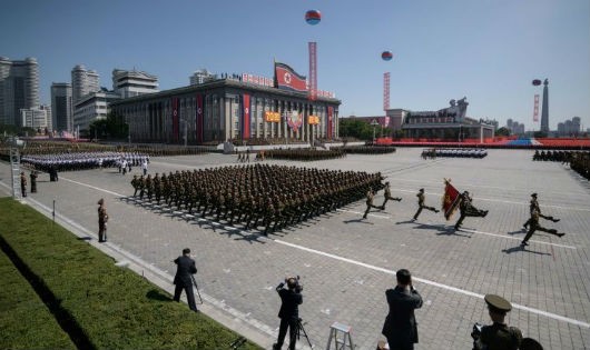 Hình ảnh tại lễ diễu binh kỷ niệm Quốc khánh Triều Tiên.