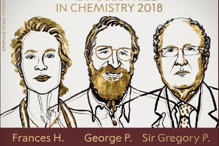 Các nhà khoa học được trao giải Nobel Hóa học năm 2018.