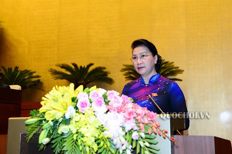 Chủ tịch QH Nguyễn Thị Kim Ngân phát biểu khai mạc kỳ họp.